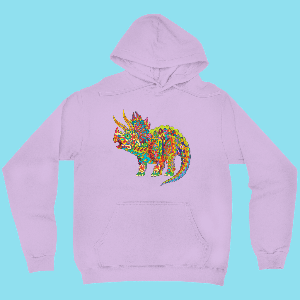 Men Triceratops Zentangle Hoodie Jurassic Studio