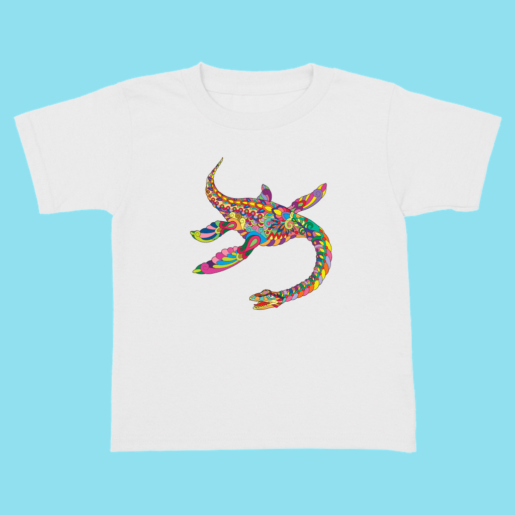 Toddler Plesiosaurs Zentangle T-Shirt | Jurassic Studio
