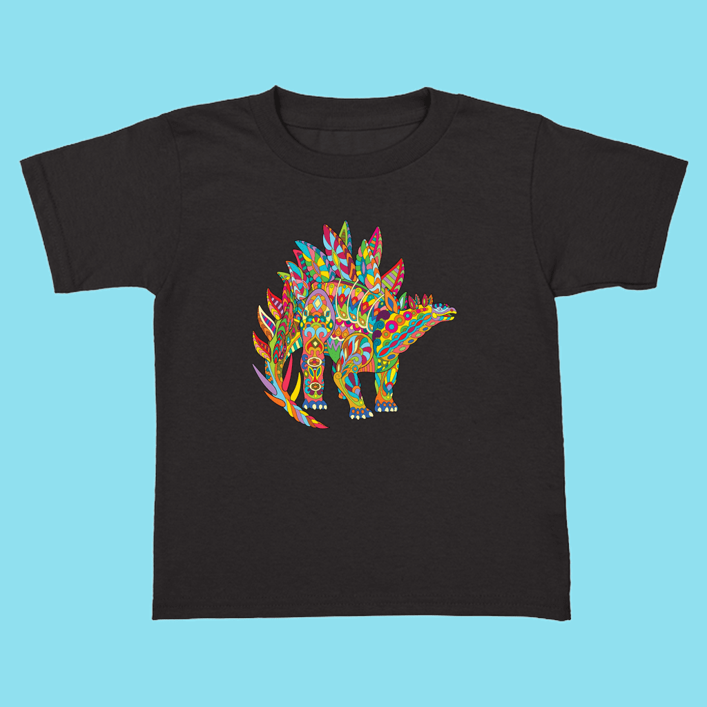 Toddler Stegosaurus Zentangle T-Shirt | Jurassic Studio
