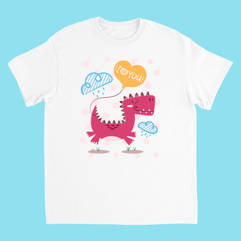 Kids Baby Dino with Balloon T-Shirt | Jurassic Studio