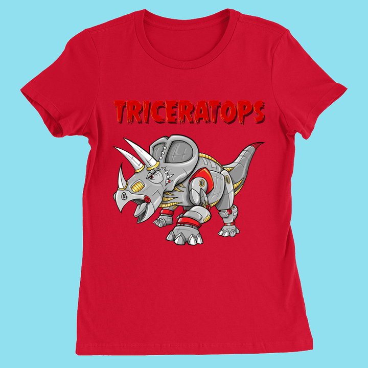 Women Robot Triceratops T-Shirt | Jurassic Studio
