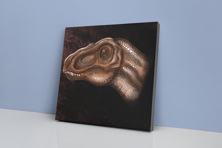 Brown T-Rex Portrait Canvas Wrap | Jurassic Studio