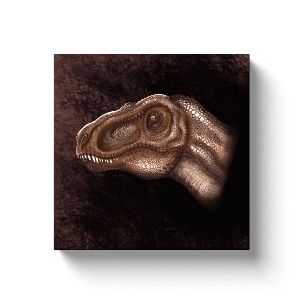 Brown T-Rex Portrait Canvas Wrap | Jurassic Studio