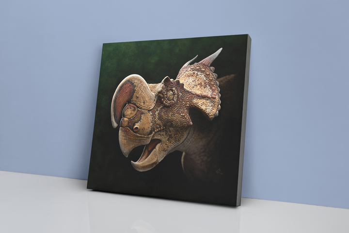 Einiosaurus Portrait Canvas Wrap | Jurassic Studio