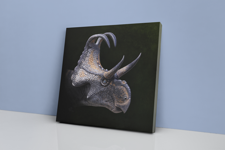 Triceratops Portrait Canvas Wrap