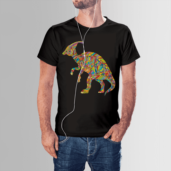 Men Hadrosaur Zentangle T-Shirt | Jurassic Studio