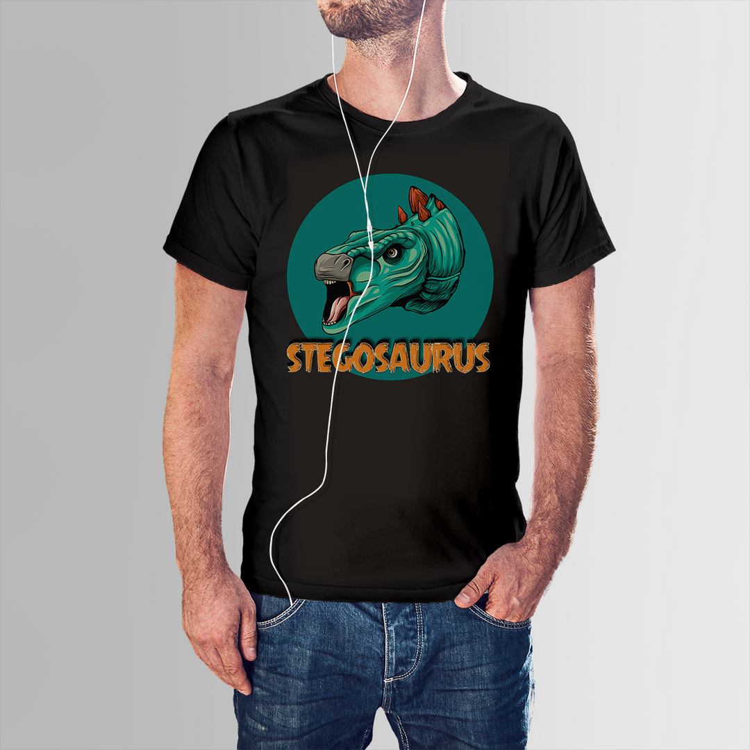 Men Stegosaurus Head T-Shirt | Jurassic Studio