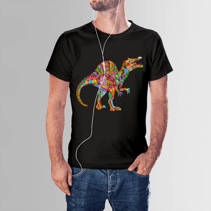 Men Spinosaurus Zentangle T-Shirt | Jurassic Studio
