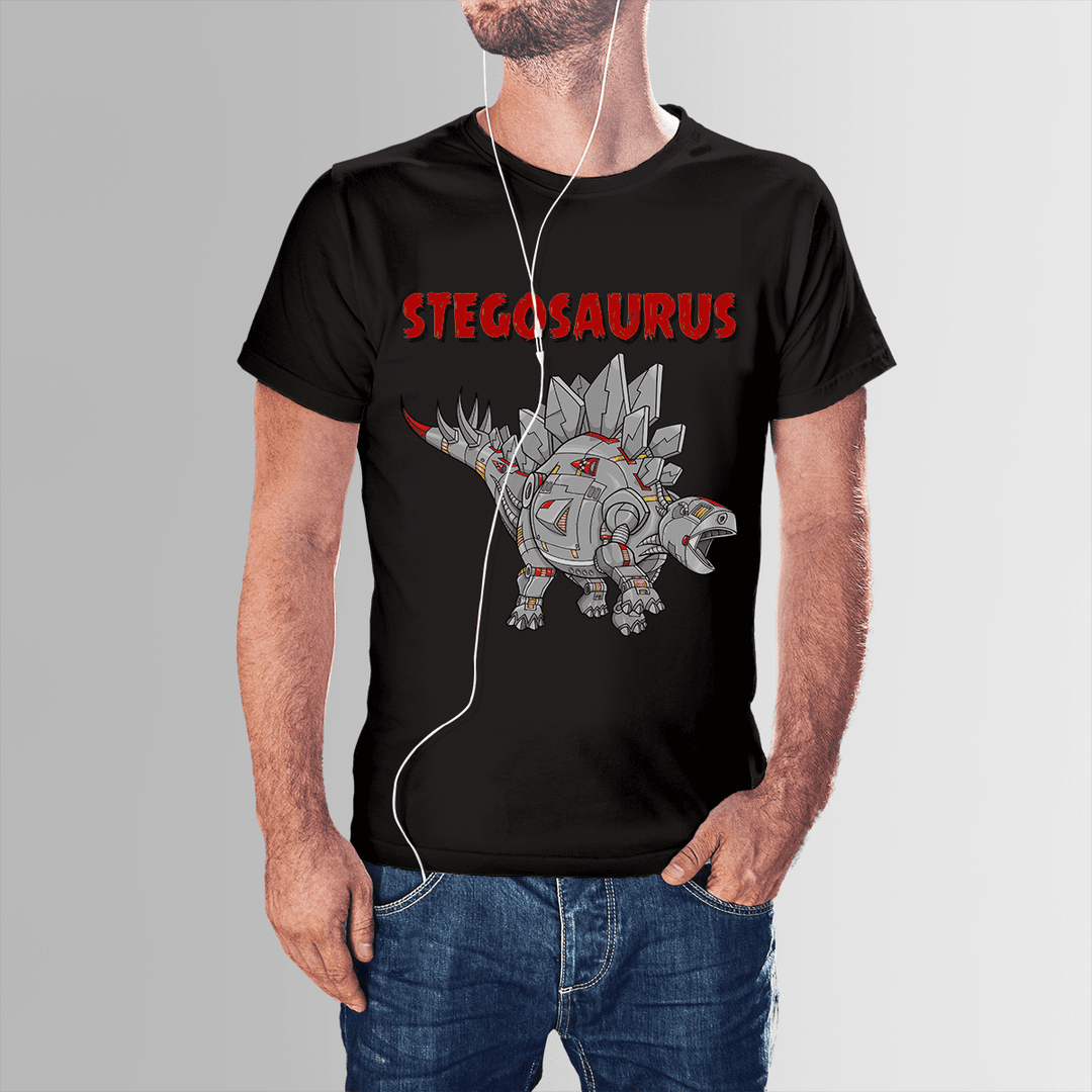 Men Robot Stegosaurus T-Shirt | Jurassic Studio
