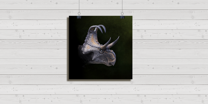 Triceratops Portrait Poster | Jurassic Studio
