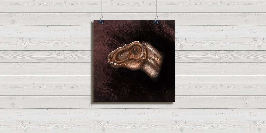 Brown T-Rex Portrait Poster | Jurassic Studio