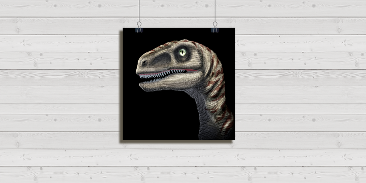 Velociraptor Portrait Poster | Jurassic Studio