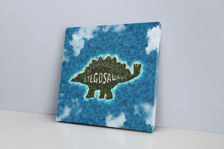 Stegosaurus Island Canvas Wrap