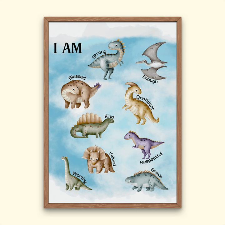 Dinosaur Positive Affirmations Poster | Jurassic Studio