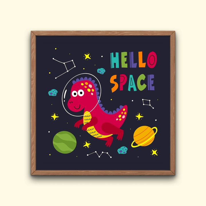 Dinosaur Hello Space Poster | Jurassic Studio