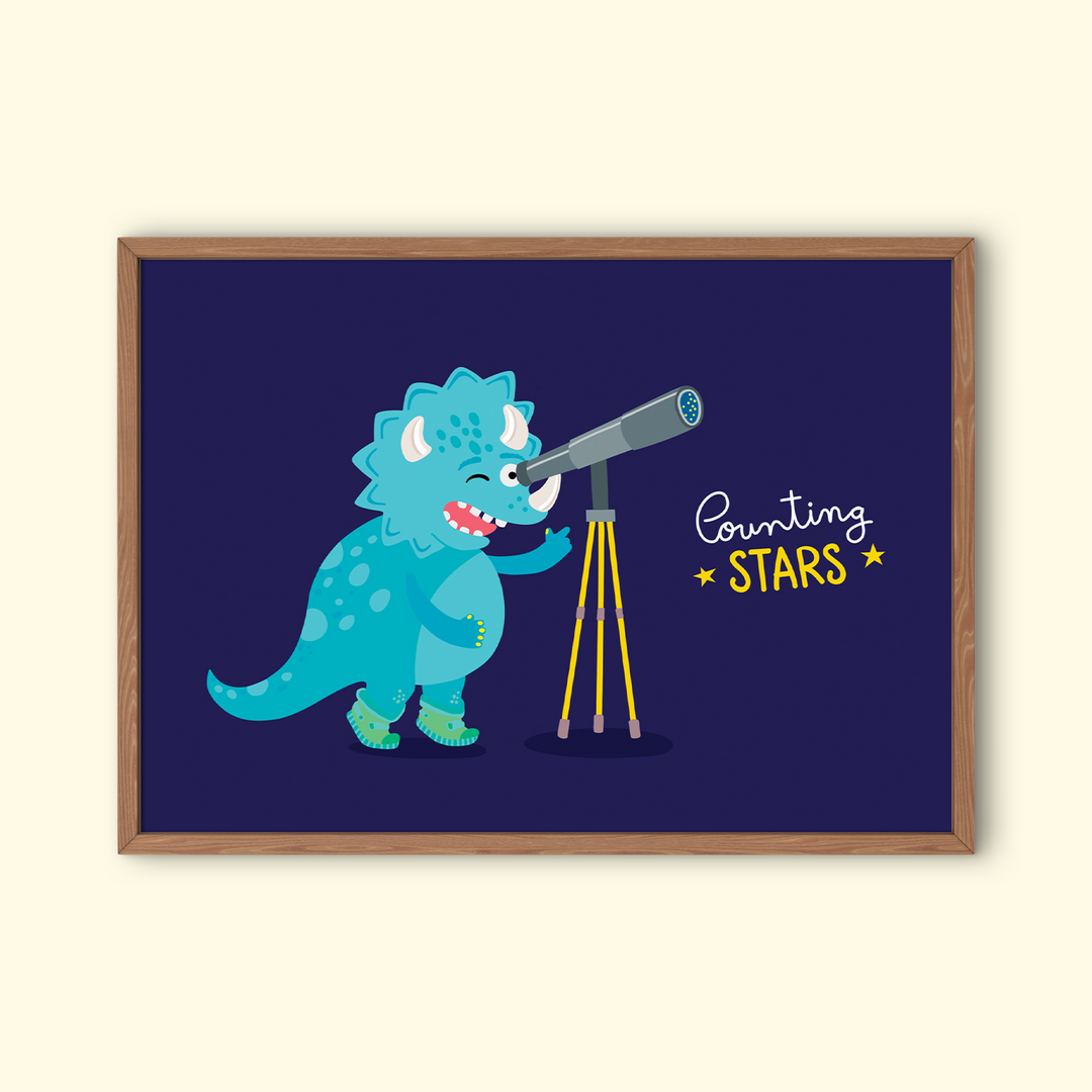 Dinosaur Counting Stars Poster