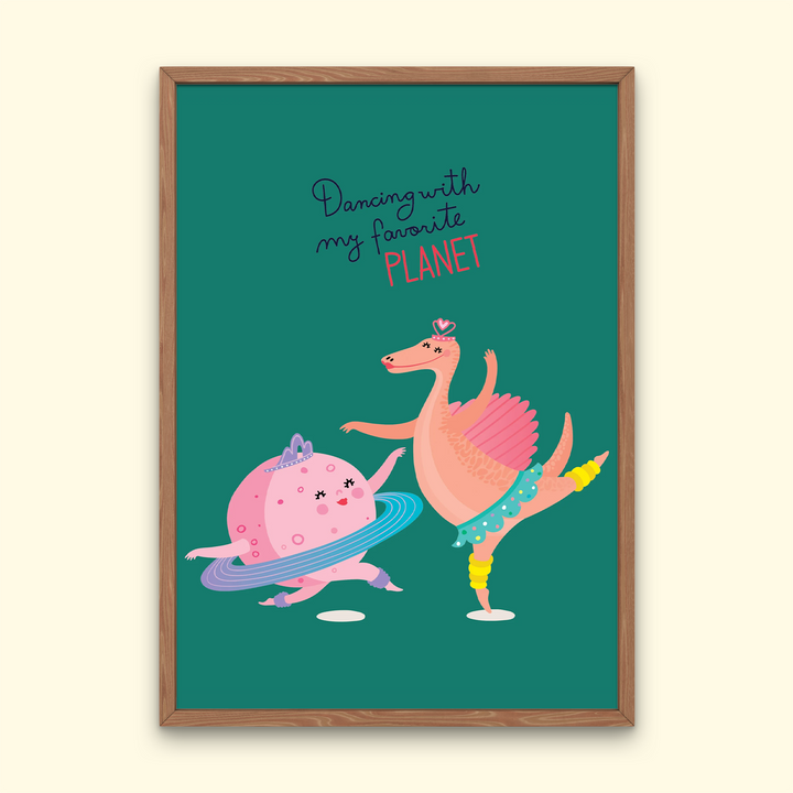 Dinosaur Dancing with the Planet Poster