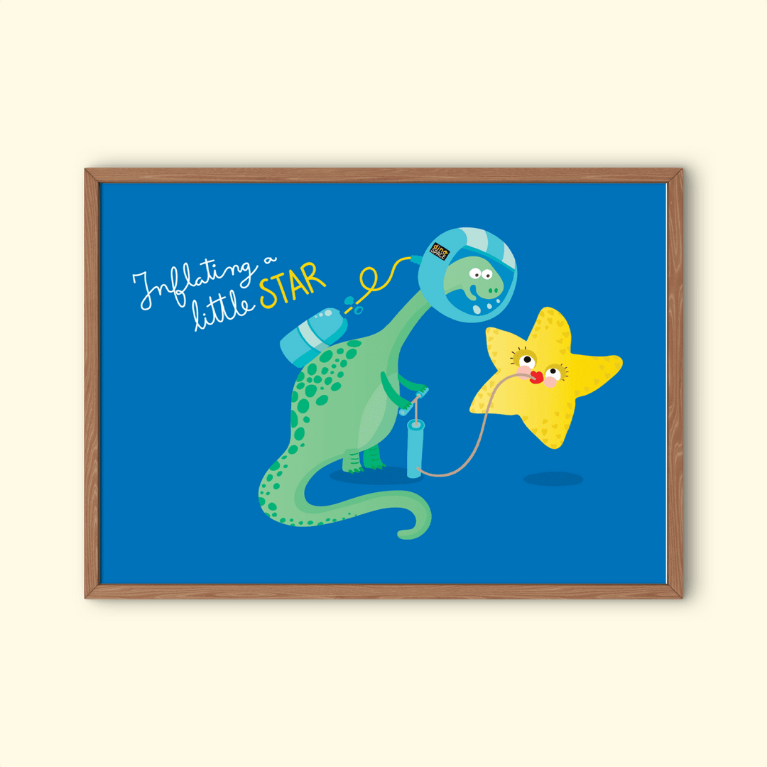 Dinosaur Inflating a Star Poster | Jurassic Studio
