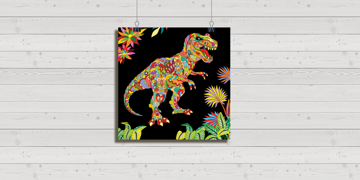 T-Rex Zentangle Poster | Jurassic Studio