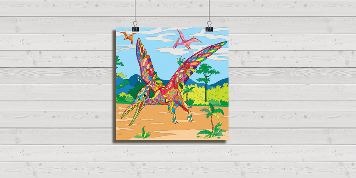 Pterodactyl Zentangle Poster | Jurassic Studio