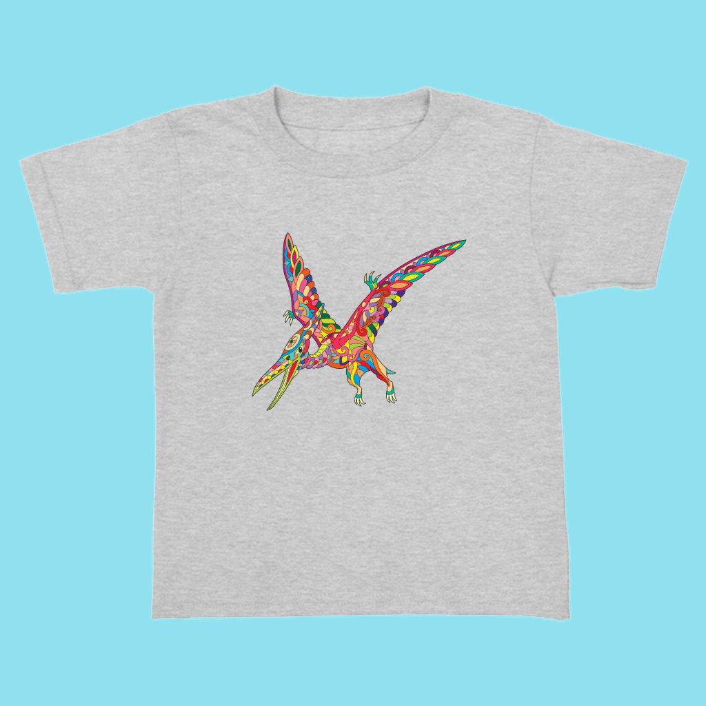 Toddler Pterodactyl Zentangle T-Shirt | Jurassic Studio