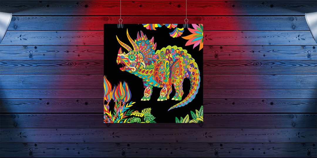 Triceratops Zentangle Poster | Jurassic Studio