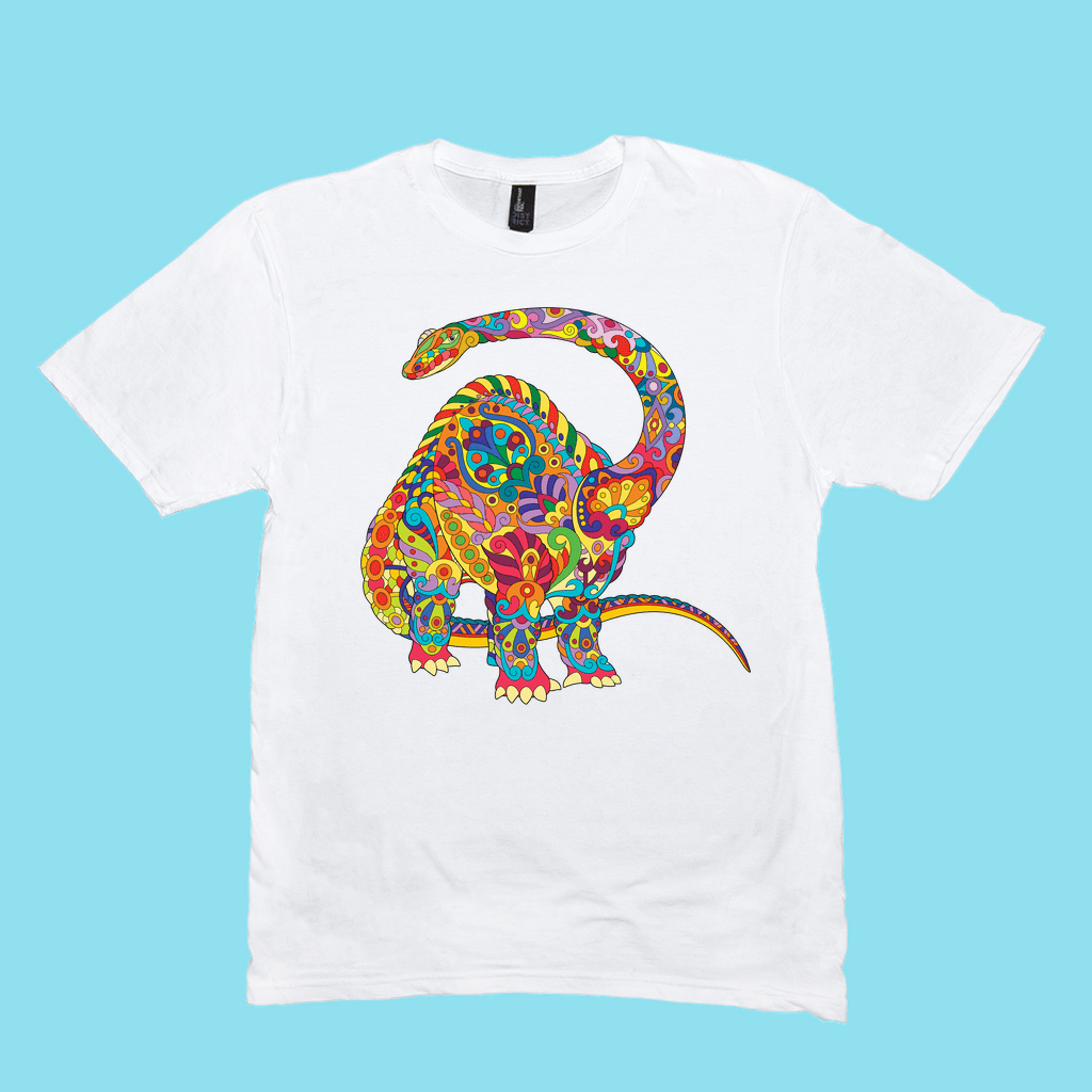 Men Brontosaurus Zentangle T-Shirt | Jurassic Studio