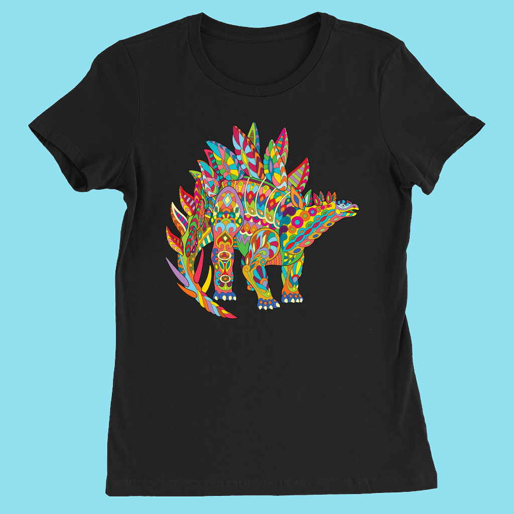 Women Stegosaurus Zentangle T-Shirt | Jurassic Studio