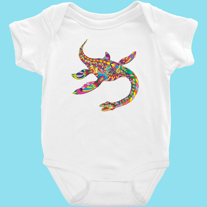 Toddler Plesiosaurus Zentangle Onesie | Jurassic Studio