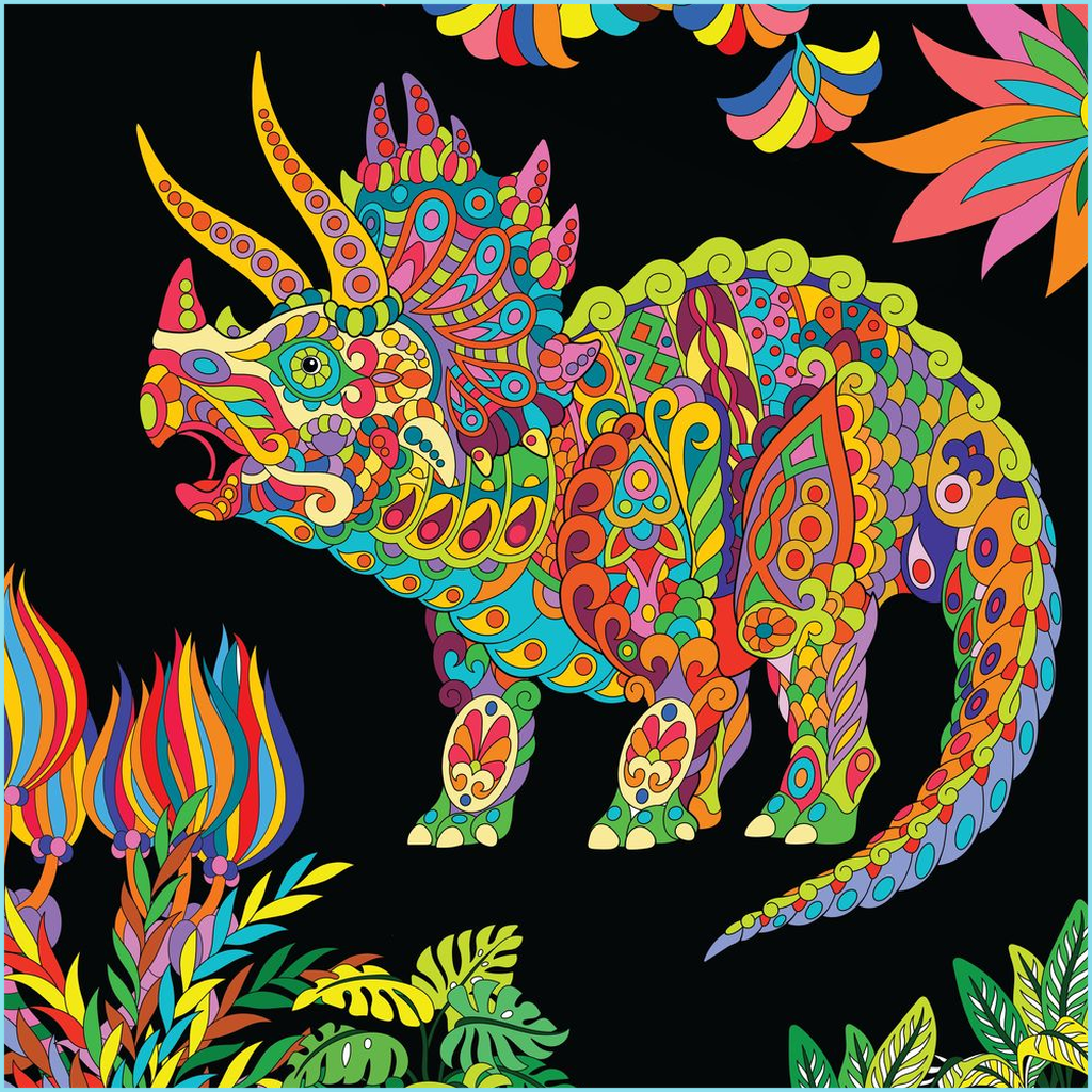 Triceratops Zentangle Poster | Jurassic Studio