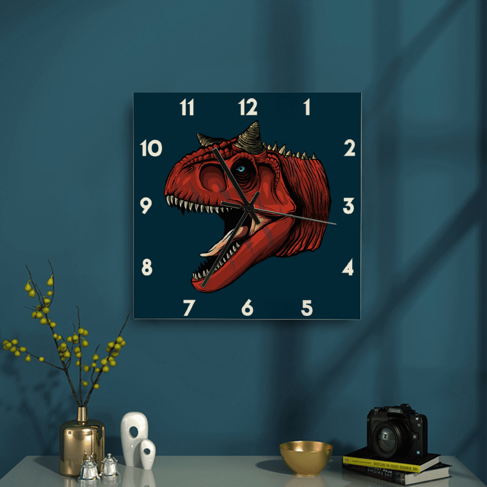 11 Inch Carnotaurus Wall Art Clock | Jurassic Studio