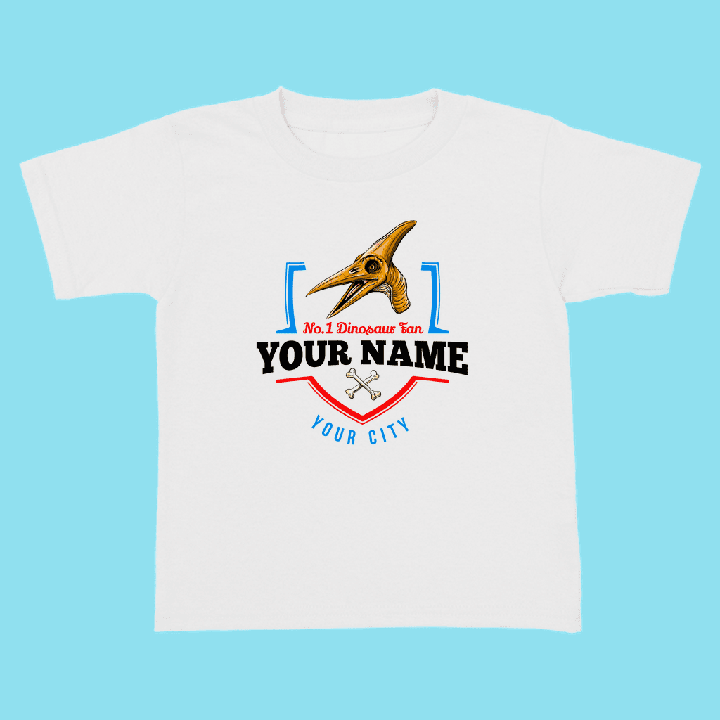 N.1 Pterodactyl Fan Custom Toddler T-Shirt | Jurassic Studio