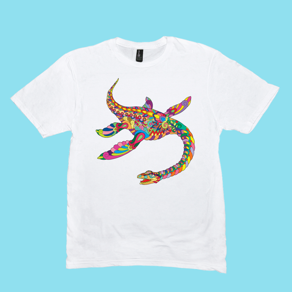 Men Plesiosaurus Zentangle T-Shirt | Jurassic Studio