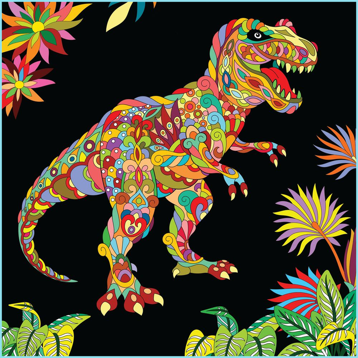 T-Rex Zentangle Poster | Jurassic Studio