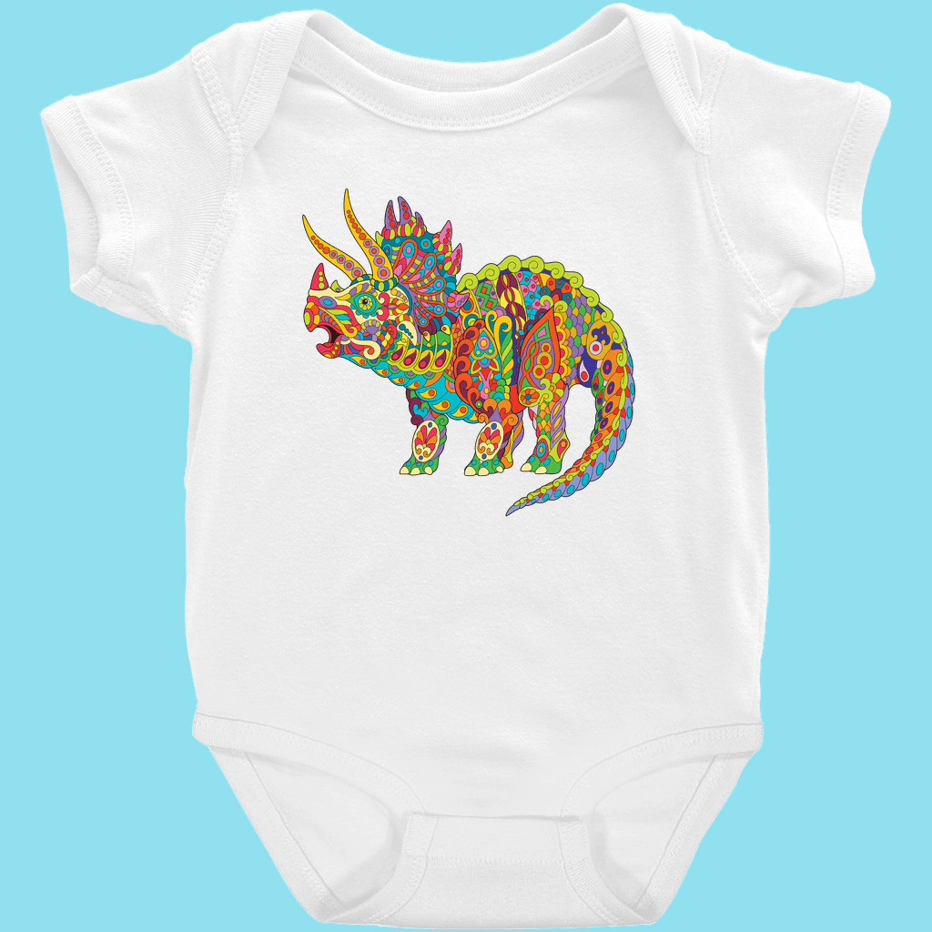 Toddler Triceratops Zentangle Onesie | Jurassic Studio