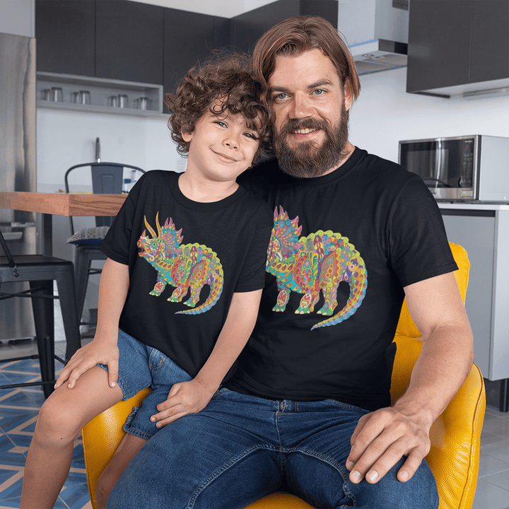 Men Triceratops Zentangle T-Shirt | Jurassic Studio