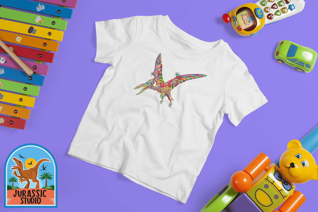 Toddler Pterodactyl Zentangle T-Shirt | Jurassic Studio