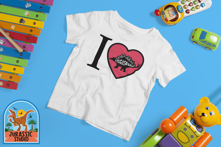 Toddler I Love Stegosaurus T-Shirt | Jurassic Studio