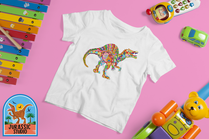 Toddler Spinosaurus Zentangle T-Shirt | Jurassic Studio
