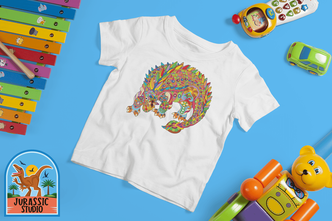 Toddler Ankylosaurus Zentangle T-Shirt | Jurassic Studio