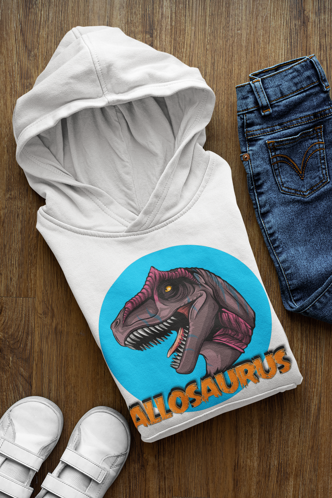 Kids Allosaurus Head Hoodie | Jurassic Studio