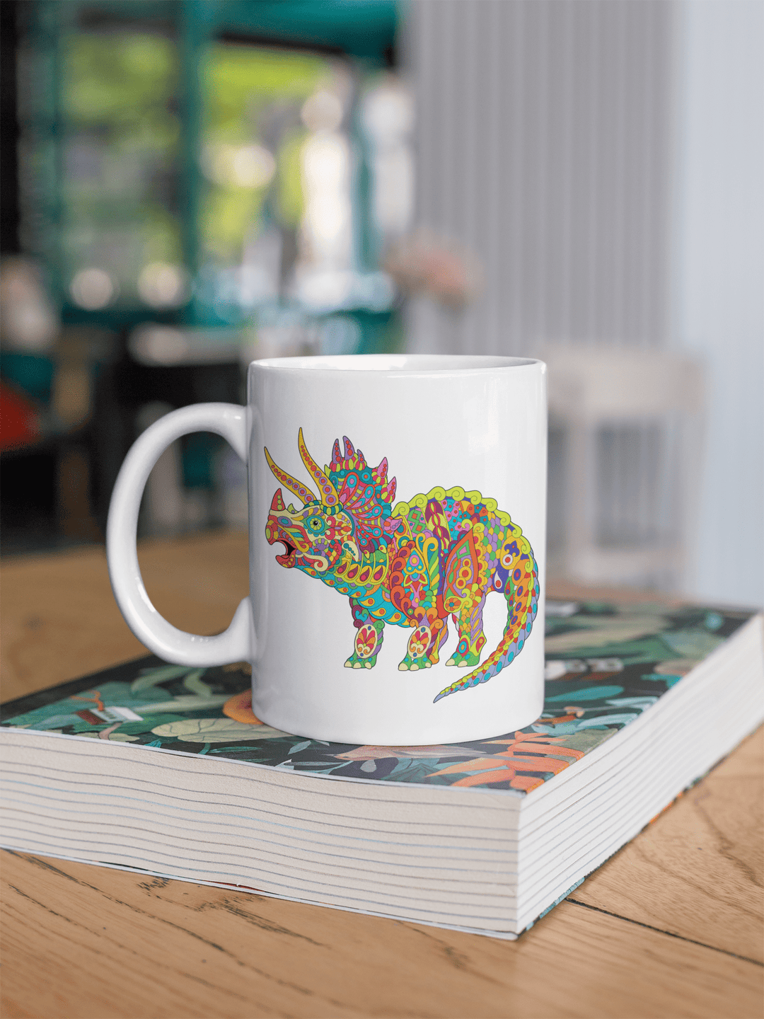 Triceratops Zentangle Mug | Jurassic Studio