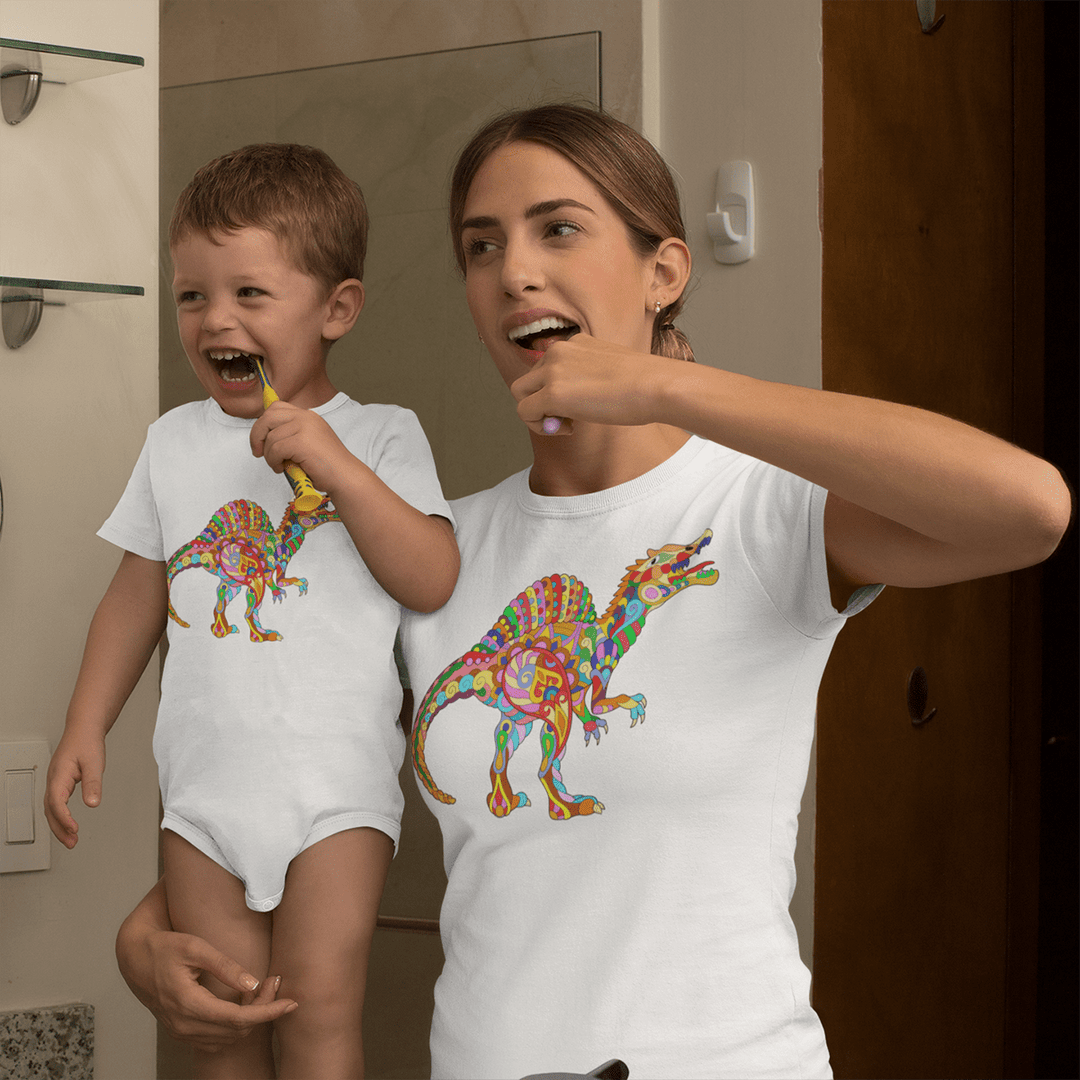 Toddler Spinosaurus Zentangle Onesie | Jurassic Studio