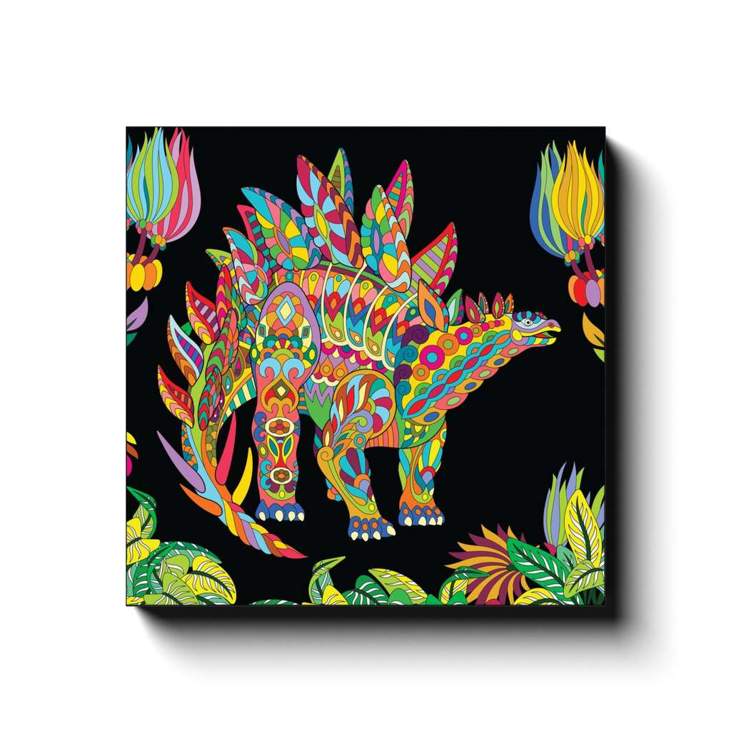 Stegosaurus Zentangle Canvas Wrap | Jurassic Studio