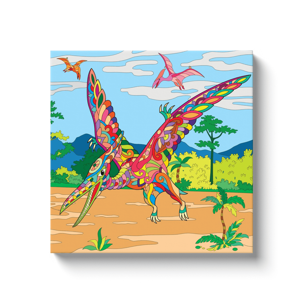 Pterodactyl Zentangle Canvas Wrap | Jurassic Studio