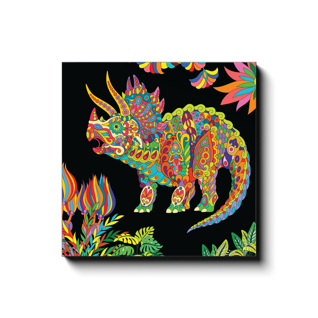 Triceratops Zentangle Canvas Wrap | Jurassic Studio
