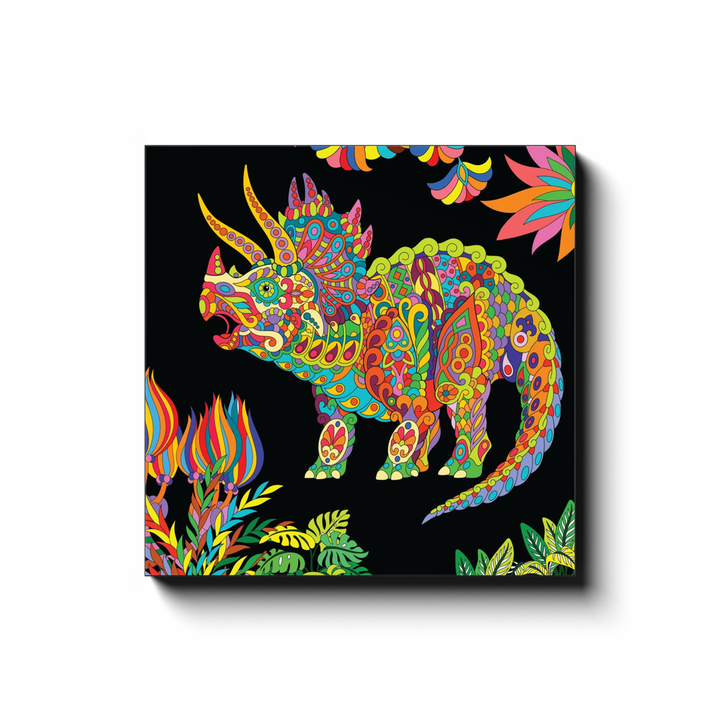 Triceratops Zentangle Canvas Wrap | Jurassic Studio