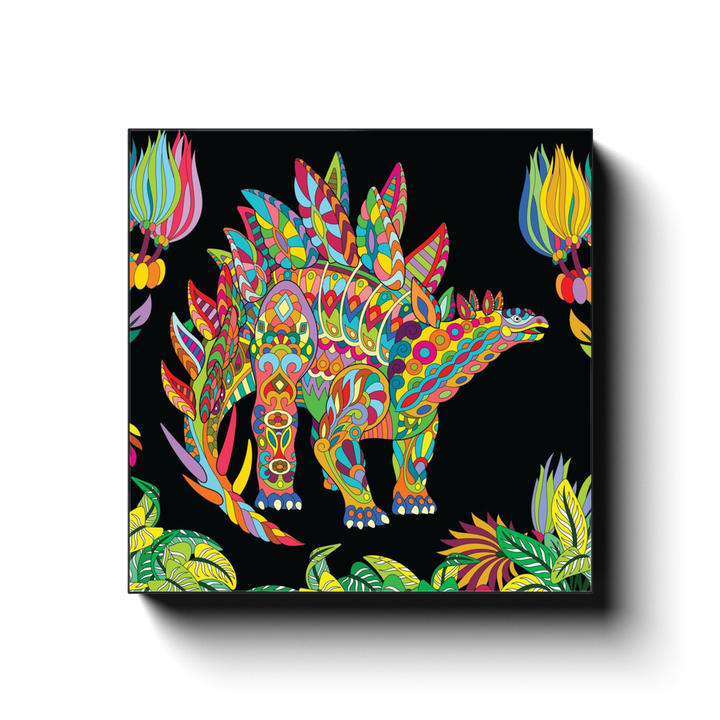 Stegosaurus Zentangle Canvas Wrap | Jurassic Studio