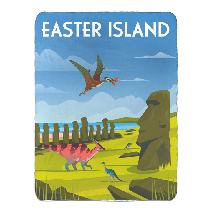 Easter Island Sherpa Blanket | Jurassic Studio
