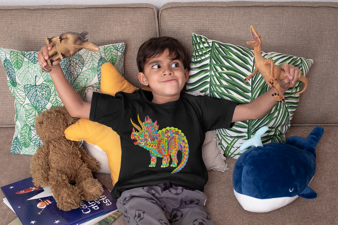 Kids Triceratops Zentangle T-Shirt | Jurassic Studio